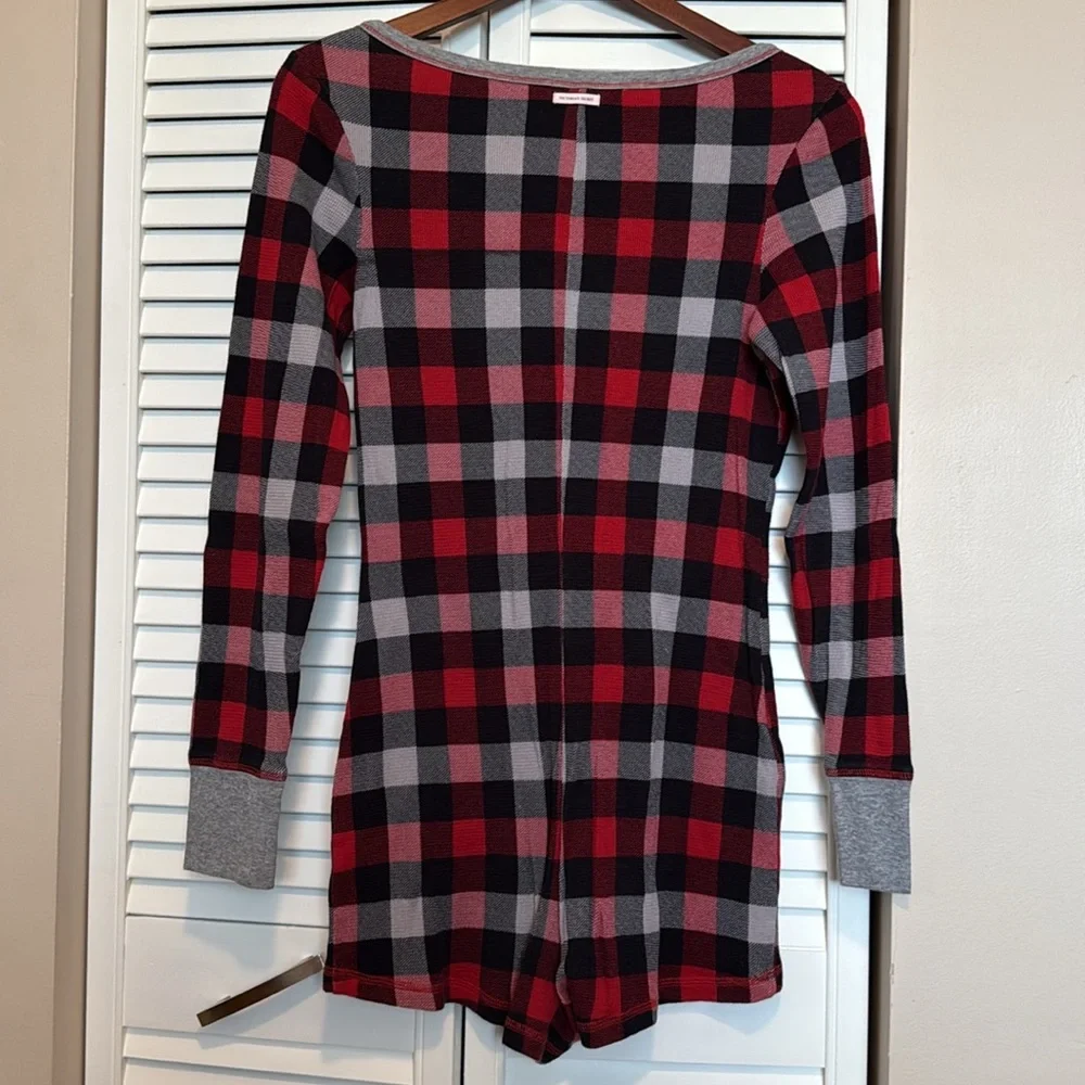 Victoria's Secret Red and Gray Pajama Romper - Picture 3 of 3